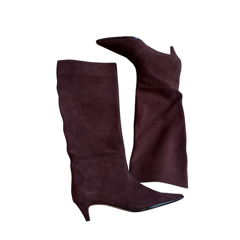 Madewell Women's The Emilie Tall Boot Suede Leather Chocolate Raisin Size 9 NWOB - Picture 7 of 12